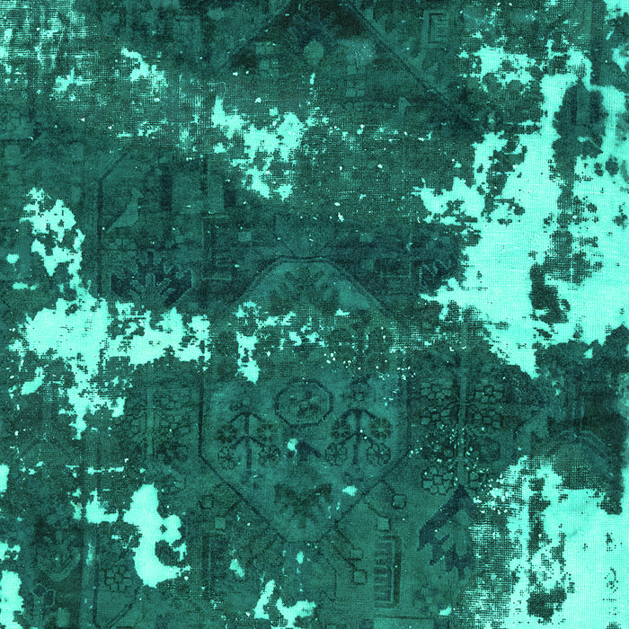 Machine Washable Abstract Turquoise Modern Area Rugs, wshabs3852turq