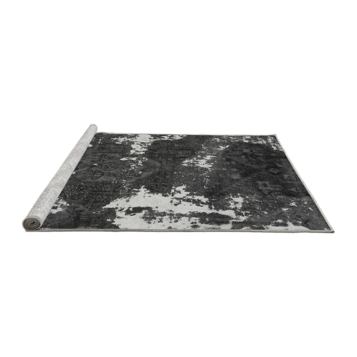 Sideview of Machine Washable Abstract Gray Modern Rug, wshabs3852gry