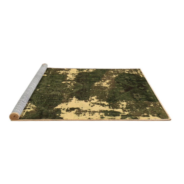 Sideview of Machine Washable Abstract Brown Modern Rug, wshabs3852brn