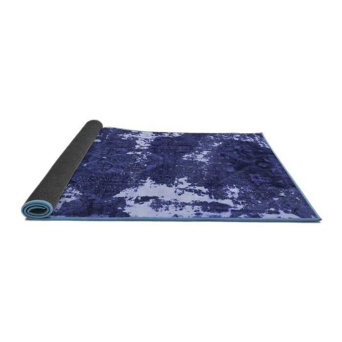 Sideview of Abstract Blue Modern Rug, abs3852blu