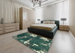 Machine Washable Abstract Dark Slate Gray Green Rug in a Bedroom, wshabs3852