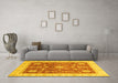 Machine Washable Oriental Yellow Traditional Rug in a Living Room, wshabs3853yw