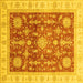 Square Machine Washable Oriental Yellow Traditional Rug, wshabs3853yw