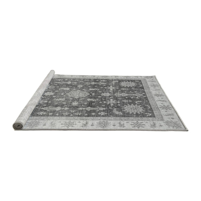 Sideview of Machine Washable Oriental Gray Traditional Rug, wshabs3853gry