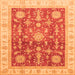 Square Oriental Orange Traditional Rug, abs3853org