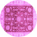 Round Oriental Purple Traditional Rug, abs3853pur