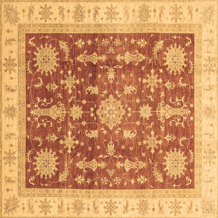 Square Machine Washable Oriental Brown Traditional Rug, wshabs3853brn