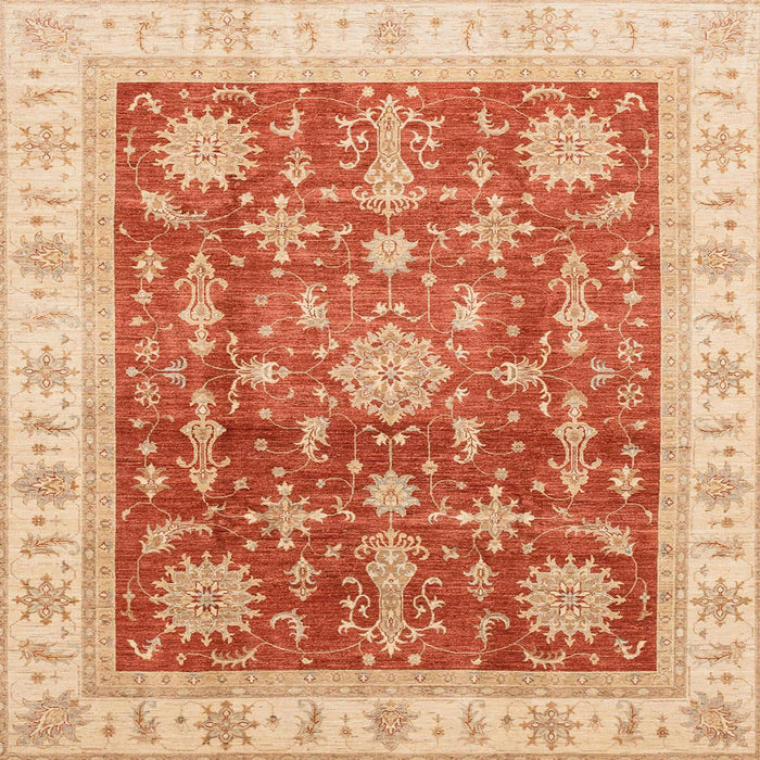 Square Machine Washable Abstract Orange Red Rug, wshabs3853