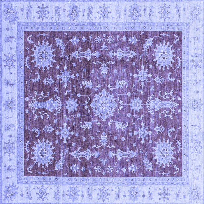 Square Machine Washable Oriental Blue Traditional Rug, wshabs3853blu