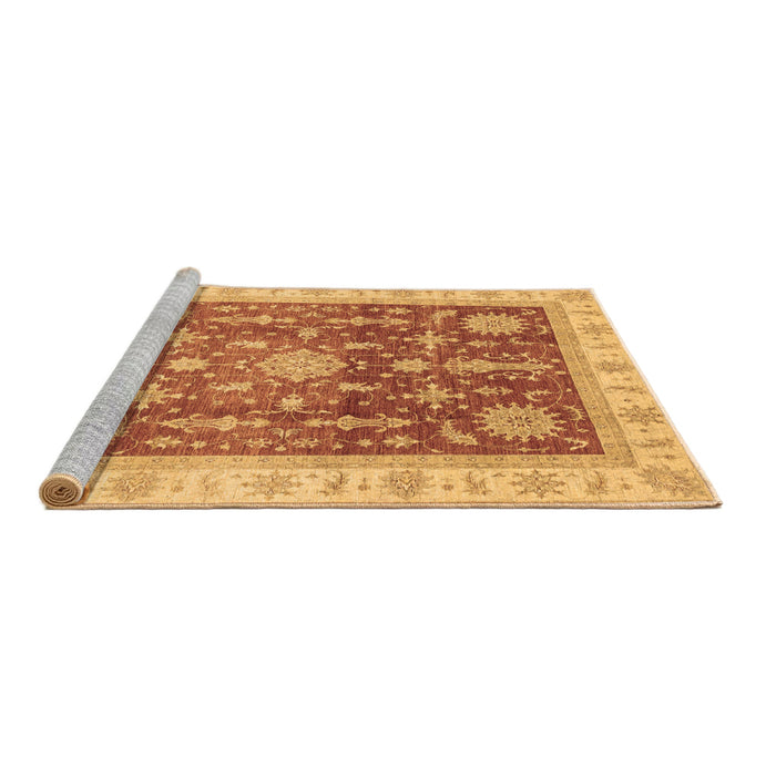 Sideview of Machine Washable Oriental Brown Traditional Rug, wshabs3853brn
