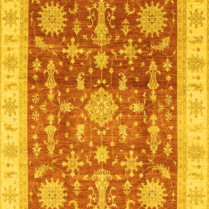 Machine Washable Oriental Yellow Traditional Rug, wshabs3853yw
