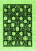 Machine Washable Oriental Green Traditional Area Rugs, wshabs3854grn