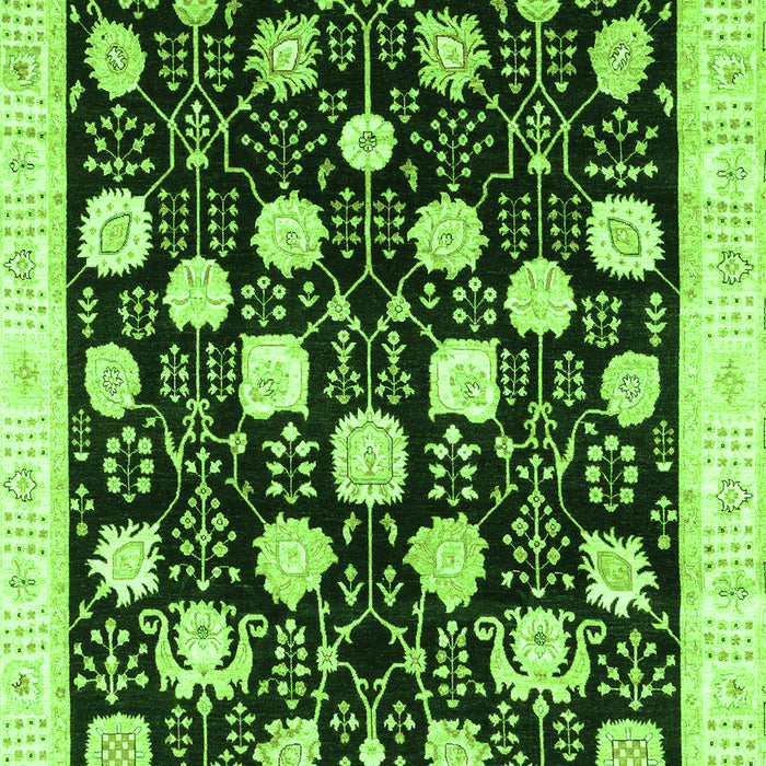 Machine Washable Oriental Green Traditional Area Rugs, wshabs3854grn