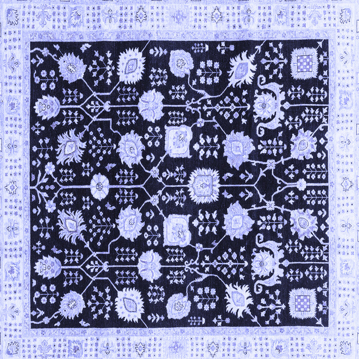 Square Machine Washable Oriental Blue Traditional Rug, wshabs3854blu