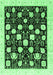 Machine Washable Oriental Emerald Green Traditional Area Rugs, wshabs3854emgrn