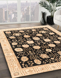 Abstract Bakers Brown Oriental Rug, abs3854