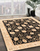 Abstract Bakers Brown Oriental Rug in Family Room, abs3854