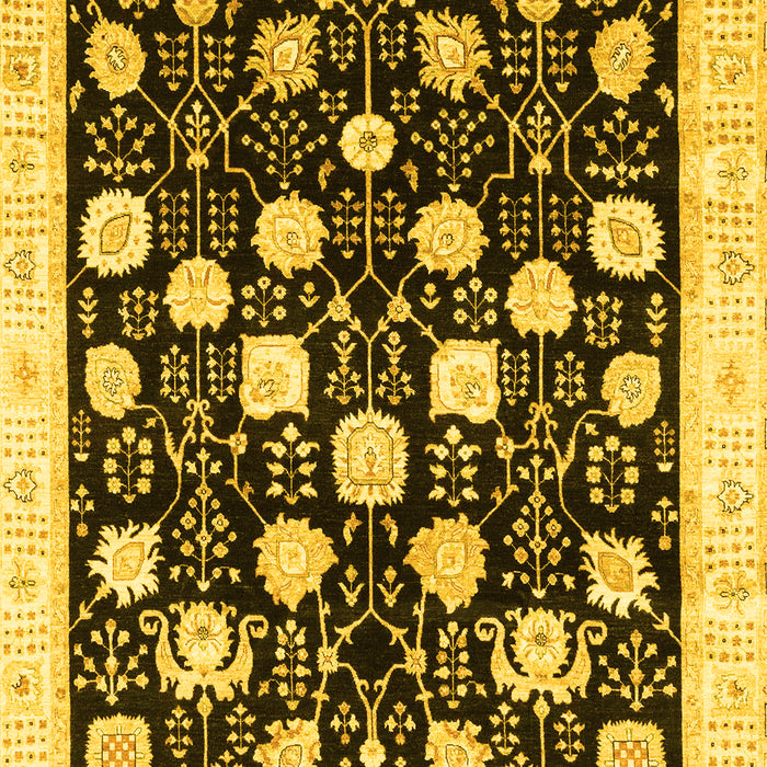 Machine Washable Oriental Yellow Traditional Rug, wshabs3854yw
