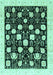 Machine Washable Oriental Turquoise Traditional Area Rugs, wshabs3854turq