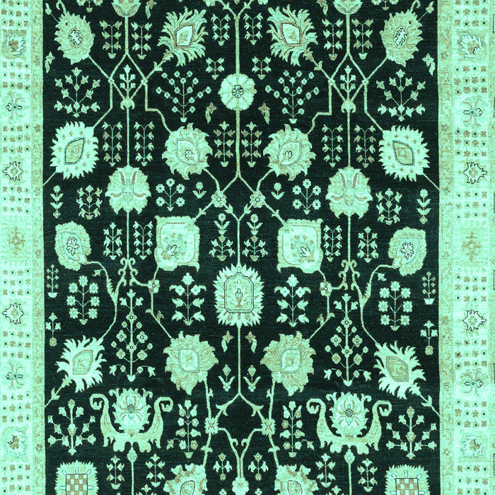 Machine Washable Oriental Turquoise Traditional Area Rugs, wshabs3854turq