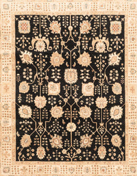 Machine Washable Abstract Bakers Brown Rug, wshabs3854