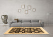 Machine Washable Oriental Brown Traditional Rug in a Living Room,, wshabs3854brn