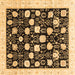 Square Machine Washable Oriental Brown Traditional Rug, wshabs3854brn