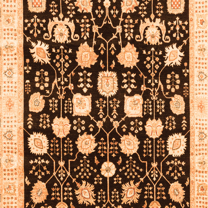Machine Washable Oriental Orange Traditional Area Rugs, wshabs3854org