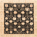 Square Machine Washable Abstract Bakers Brown Rug, wshabs3854