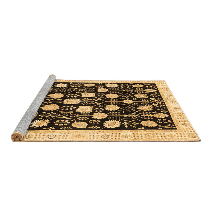Sideview of Machine Washable Oriental Brown Traditional Rug, wshabs3854brn
