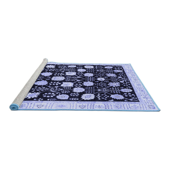 Sideview of Machine Washable Oriental Blue Traditional Rug, wshabs3854blu