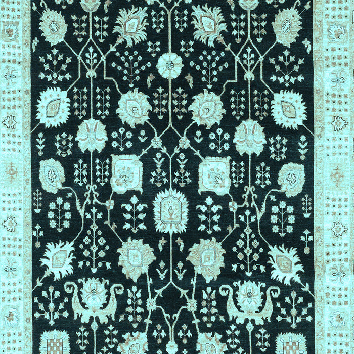 Machine Washable Oriental Light Blue Traditional Rug, wshabs3854lblu