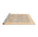 Sideview of Machine Washable Abstract Brown Sugar Brown Rug, wshabs3855