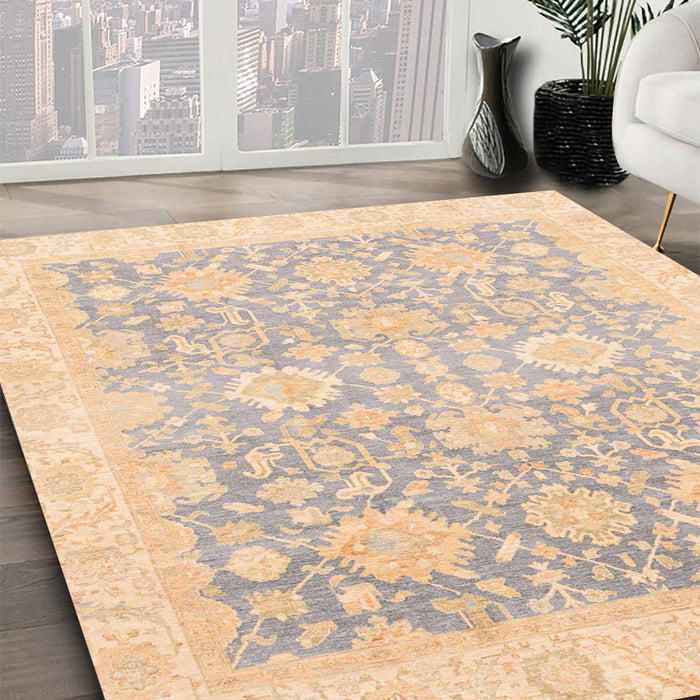 Machine Washable Abstract Brown Sugar Brown Rug in a Family Room, wshabs3855