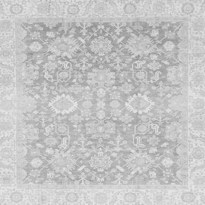 Square Machine Washable Oriental Gray Traditional Rug, wshabs3855gry