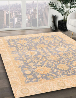 Abstract Brown Oriental Rug in Family Room, abs3855