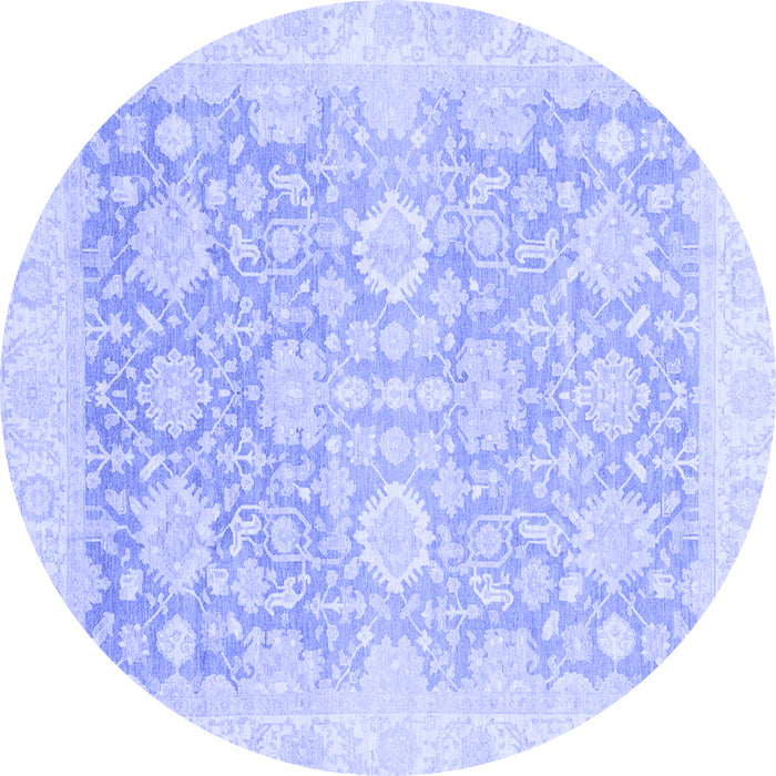 Round Oriental Blue Traditional Rug, abs3855blu