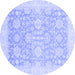 Round Oriental Blue Traditional Rug, abs3855blu