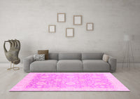 Machine Washable Oriental Pink Traditional Rug, wshabs3855pnk