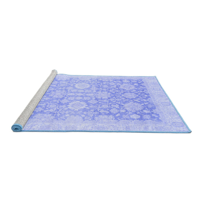 Sideview of Machine Washable Oriental Blue Traditional Rug, wshabs3855blu
