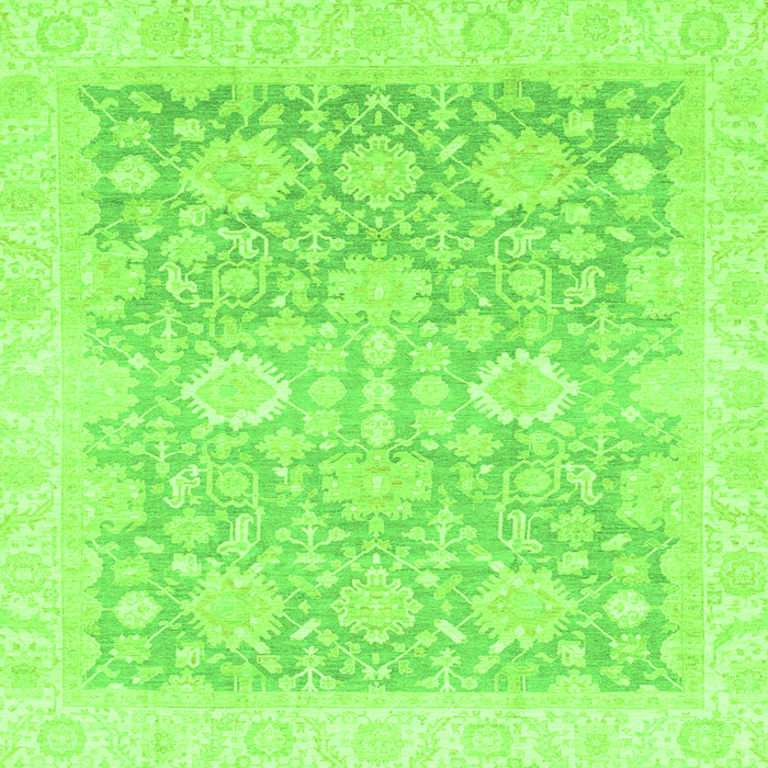 Square Oriental Green Traditional Rug, abs3855grn