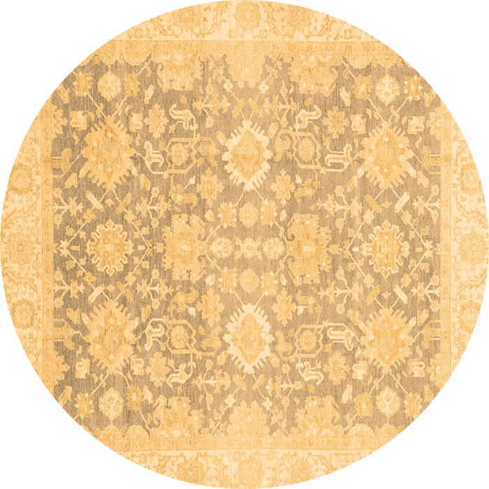 Round Oriental Brown Traditional Rug, abs3855brn