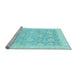 Sideview of Machine Washable Oriental Light Blue Traditional Rug, wshabs3855lblu