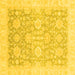 Square Machine Washable Oriental Yellow Traditional Rug, wshabs3855yw