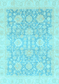 Oriental Light Blue Traditional Rug, abs3855lblu