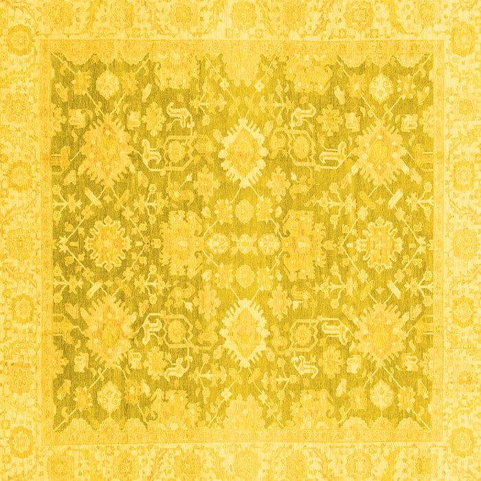 Square Oriental Yellow Traditional Rug, abs3855yw