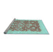 Sideview of Machine Washable Oriental Light Blue Traditional Rug, wshabs3856lblu