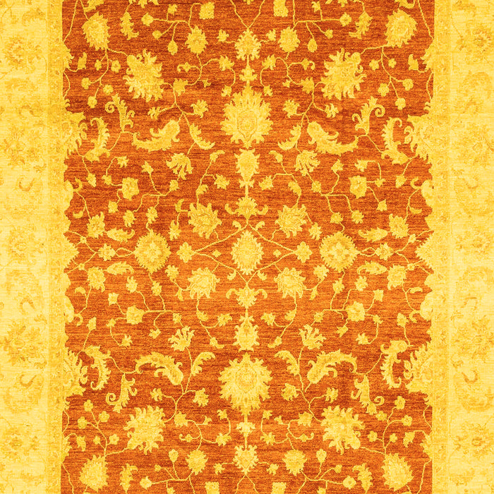 Machine Washable Oriental Yellow Traditional Rug, wshabs3856yw