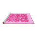 Sideview of Machine Washable Oriental Pink Traditional Rug, wshabs3856pnk