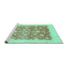 Sideview of Machine Washable Oriental Turquoise Traditional Area Rugs, wshabs3856turq